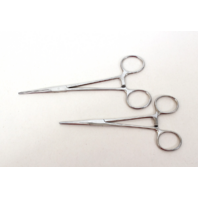 -Lot of 2- Signet Straight Stainless Steel Locking Forceps 6.5" and 5.75"