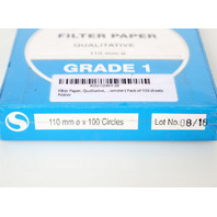Supertek Grade 1 Qualitative Filter Paper, 110 mm Diameter - New 100 Pk