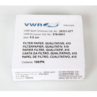 VWR Filter Paper Qualitative Grade 410, 9.0 cm, 1mm Pore - NEW 100 pk
