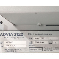 Siemens Advia 2120i Hematology Analyzer w/ PC, UPS, Autowaste - No Software
