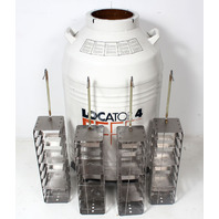 Thermolyne Locator 4 LN2 Cryogenic 110L Liquid Nitrogen Dewar w/ Racks, Monitor
