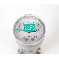 Fujikin GW UHP Gas Compound Pressure Gauge, -0.1 to 0.4 MPa, 316L-P -Warranty-