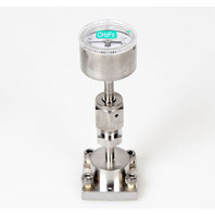 Fujikin GW UHP Gas Compound Pressure Gauge -0.1 to 0.4 MPa, 316L-P -Warranty-