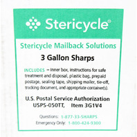 Stericycle 3-Gallon Sharps Mailback System Screw-Top Medical Waste Container