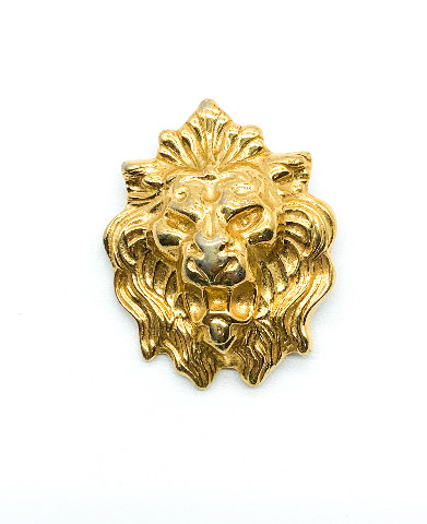 HERALDIC LION PIN or Brooch Art Deco Gold tone Vintage