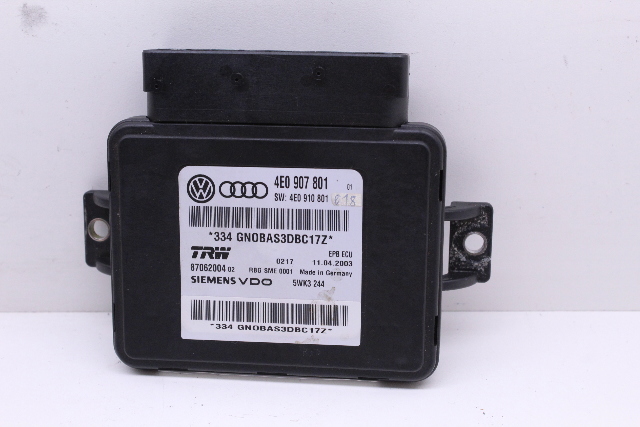 2004-2010 Audi A8 Parking Brake Control Module 4E0907801 OEM