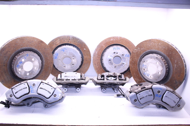 2008-2014 Mercedes S63 Brake Caliper Front Rear Set W221 With Rotors OEM