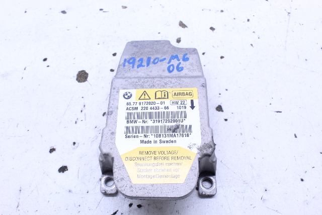 2006-2010 BMW 650i M6 Convertible Airbag Computer 65779172020 OEM