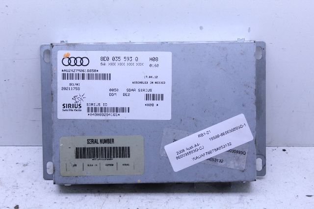 2008 Audi A4 Sirius Satellite Radio Module 8E0035593Q OEM