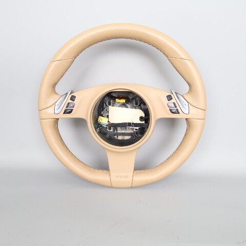 2011-2016 Porsche Cayenne Panamera Multifunction Steering Wheel Beige OEM