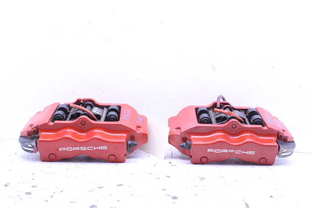 2008 2009 2010 Porsche Cayenne GTS Rear Brake Caliper Set Pair Brembo Red OEM