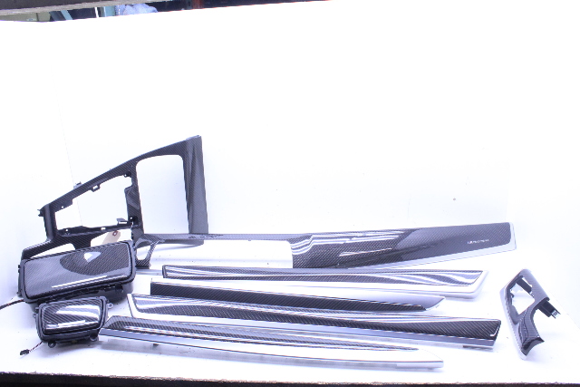 2013 2014 2015 2016 BMW M5 Carbon Fiber Dash Door Console Trim Has Cracks OEM