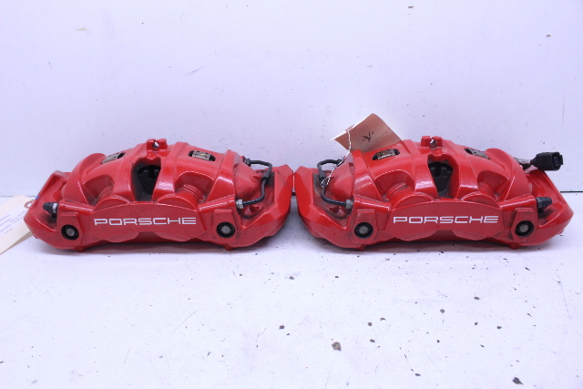 2017 2018 Porsche Boxster Cayman S 718 Brake Calipers Front Brembo Pair Red OEM
