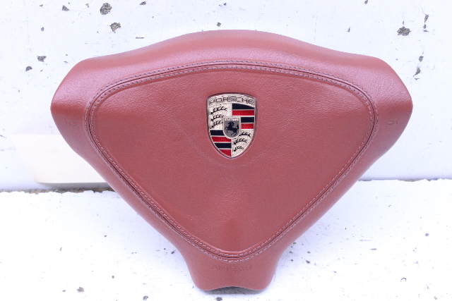 2000-2004 Porsche 911 996 Boxster Leather Steering Wheel Airbag Red OEM
