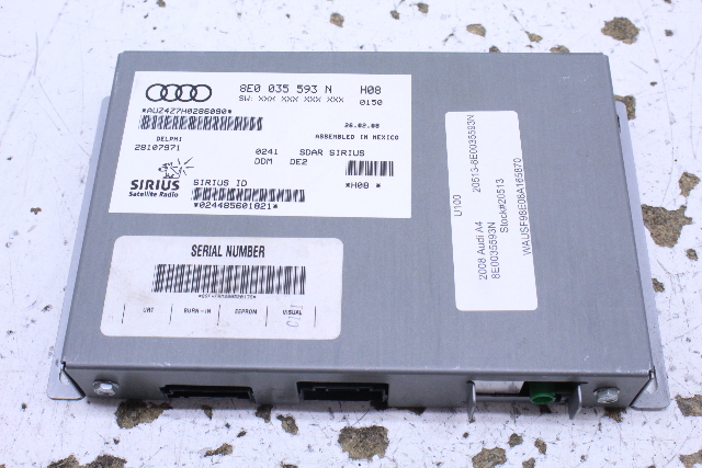 2008 2009 Audi A4 Convertible Sirius Satellite Radio Module OEM