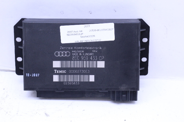2007 2008 Audi A4 Theft Locking Comfort Control Module OEM