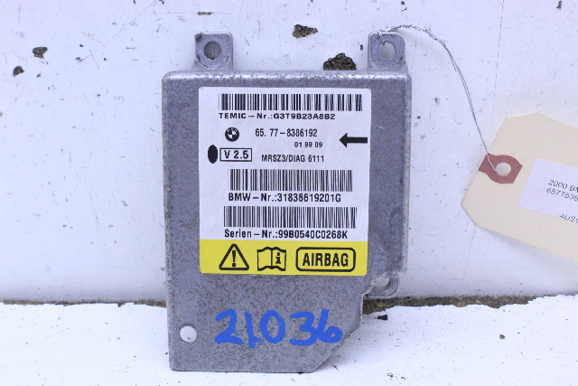 2000 BMW Z3 SRS Control Module 65778386192 OEM