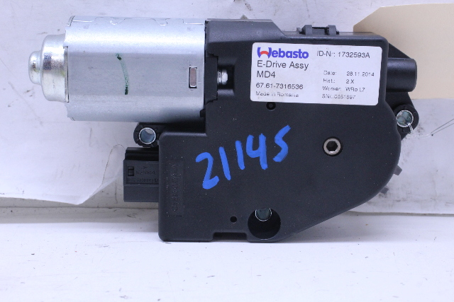 2015 BMW M4 Sunroof Drive Motor 67617316536 OEM