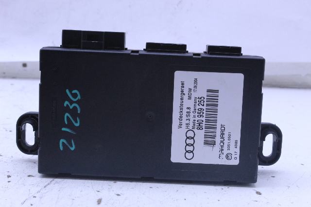 2005 2006 2007 2007 Audi A4 S4 Convertible Roof Lift Control Module 8H0959255B OEM