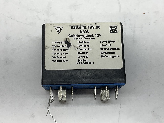 2000 2001 2002 2003 2004 Porsche Boxster 986 Convertible Top Relay 98661819900 OEM