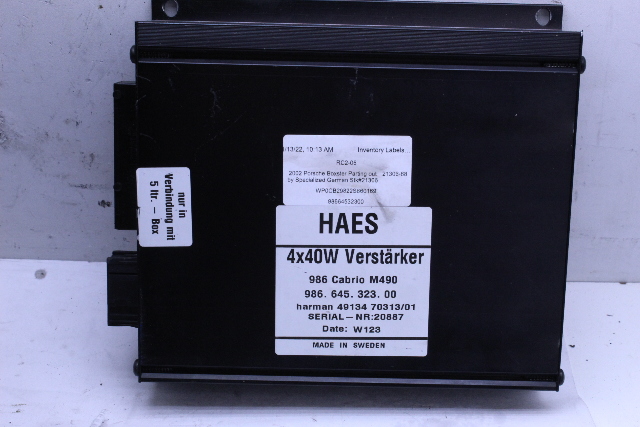 2001-2002 Porsche Boxster 986 Radio Amplifier HAES 98664532300 OEM Used