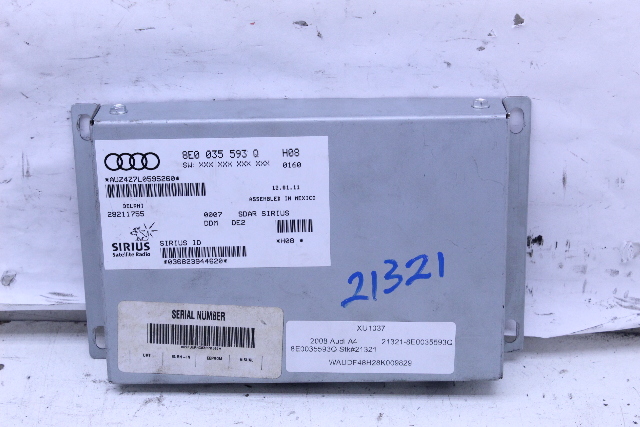 2008 Audi A4 Sirius Satellite Radio Module 8E0035593Q OEM