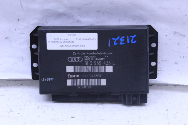 2005 2006 2007 2008 Audi A4 S4 Cabriolet Comfort Control Control Module CCM 8H0959433L OEM