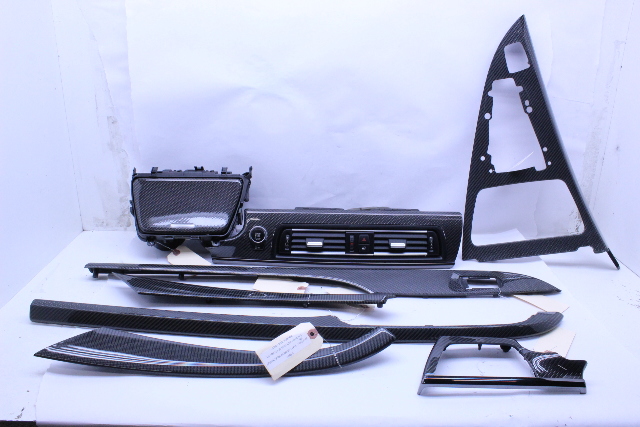 2012-2018 BMW M6 F12 Convertible Carbon Fiber Interior Dash Console Shift Bezel Door Trim Set