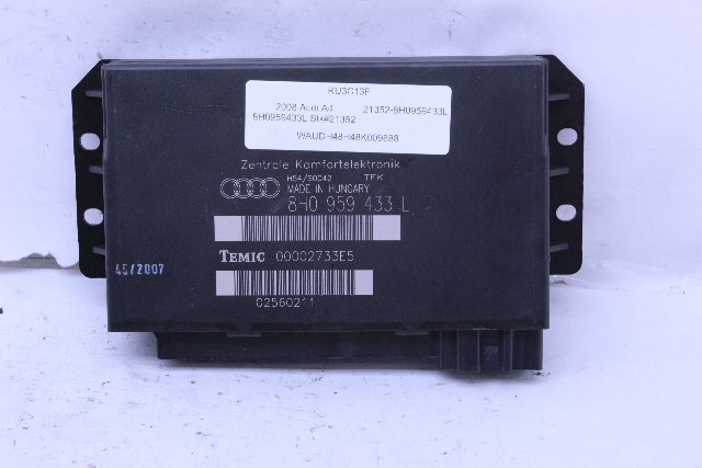 2005 2006 2007 2008 Audi A4 S4 Cabriolet Comfort Control Control Module CCM 8H0959433L OEM