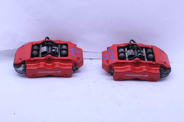 2004 2005 2006 Porsche Cayenne Turbo Rear Brake Caliper Set Pair Brembo Red OEM