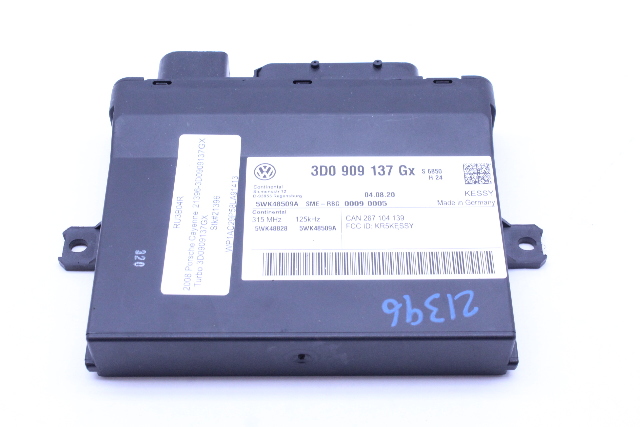 2008 Porsche Cayenne Turbo 957 Keyless Entry Control Module - 3D0909137GX OEM
