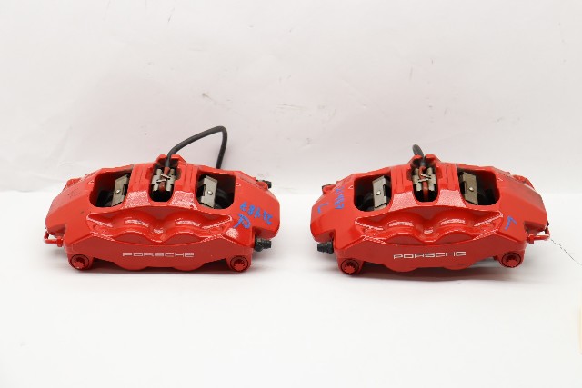 2013-2016 Porsche Boxster Cayman 981 Front Brake Calipers Brembo Pair Red OEM