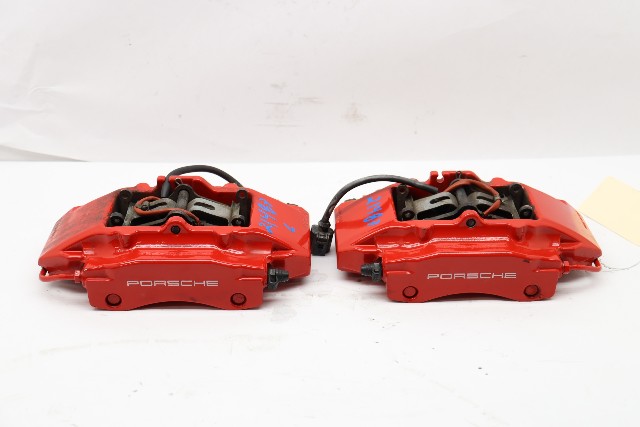 2013-2016 Porsche Boxster Cayman 981 Rear Brake Calipers Brembo Pair Red OEM