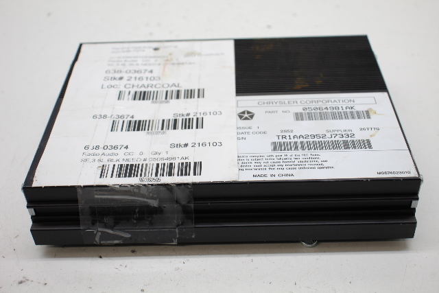 2012 Chrysler 300 Audio Amp Amplifier 05064981AK