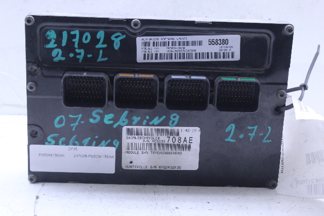 2007 Chrysler Sebring 2.7 Engine Computer Module ECU ECM DME P05094156AK OEM