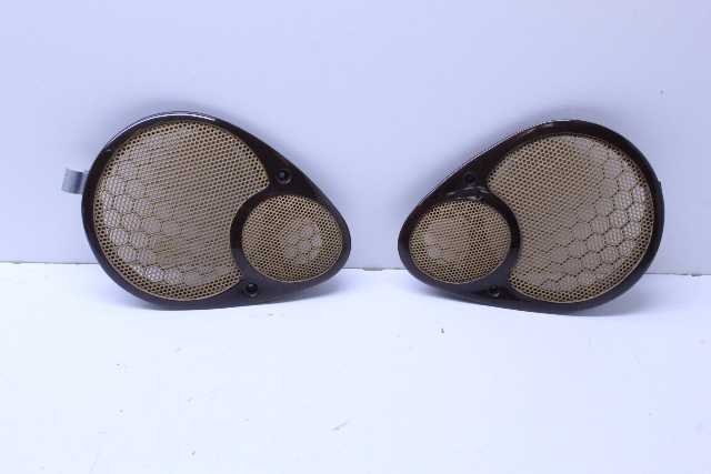 Porsche 911 Boxster Wood Grain Rear Speaker Covers Right Left Pair OEM