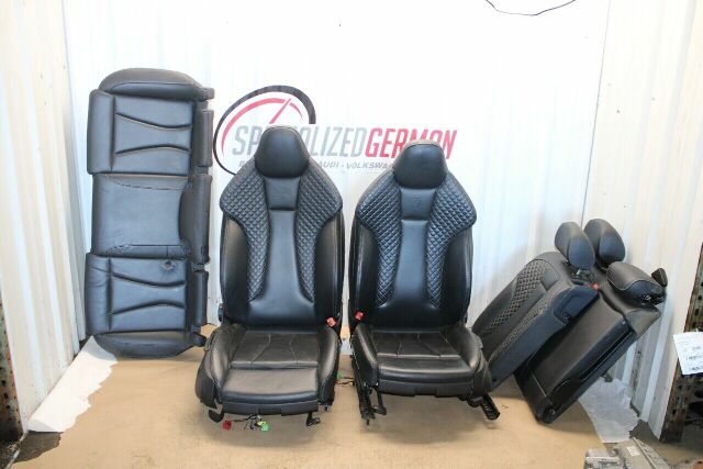 15-18 Audi S3 Front Rear Seat Cushions Leather Stitched Assembly Set OEM