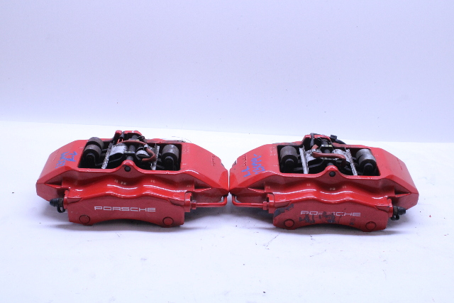2005-2012 Porsche 911 997 Rear Brake Calipers Brembo Set Pair Red OEM