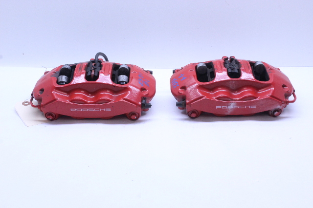 2012-2019 Porsche 911 991 Rear Brake Calipers Brembo Pair Red OEM