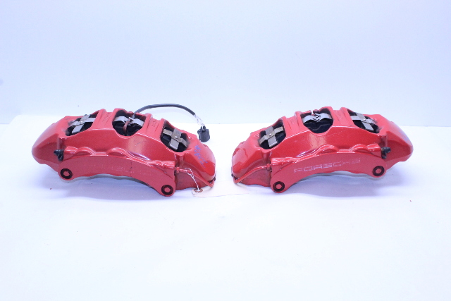 2012-2016 Porsche 911 991 Front Brake Calipers Brembo Set Pair Red OEM