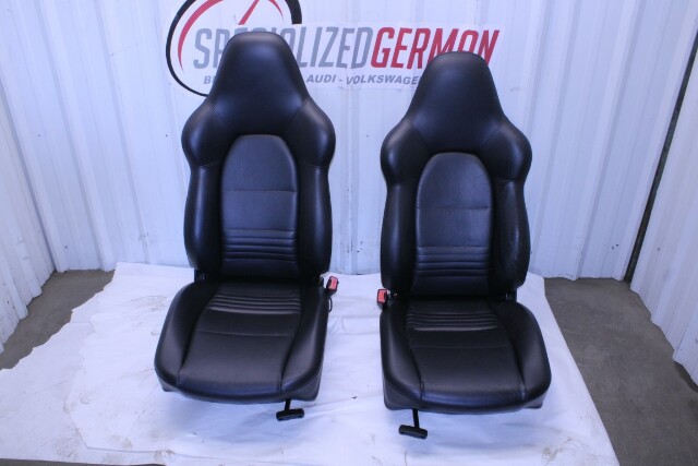 1999-2004 Porsche 911 Boxster Sport Seat Seats Pair Front Black NOTE OEM