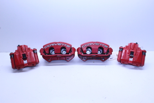2005-2013 Chevrolet Corvette C6 Front Rear Brake Caliper Set Red OEM