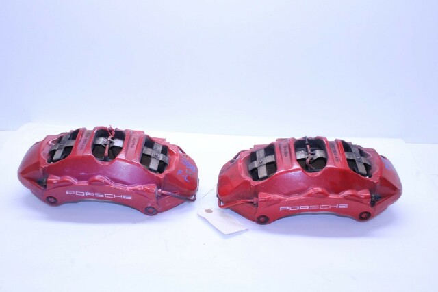 2014-2019 Porsche 911 991 Turbo Front Brake Calipers Brembo Set Pair - 99135142713 OEM