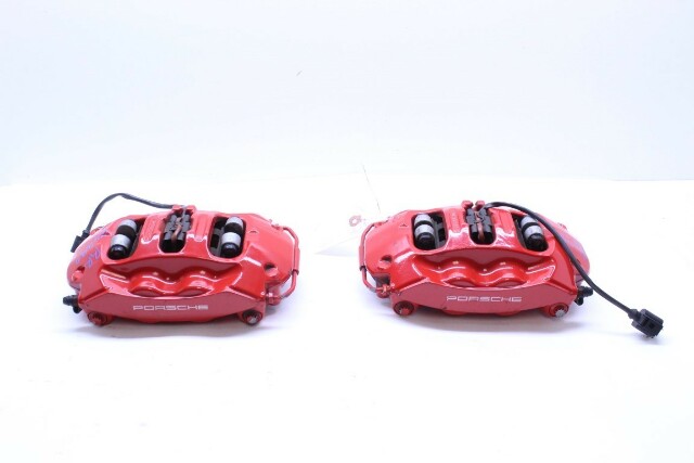2012-2019 Porsche 911 991 Rear Brake Calipers Brembo Pair Red OEM