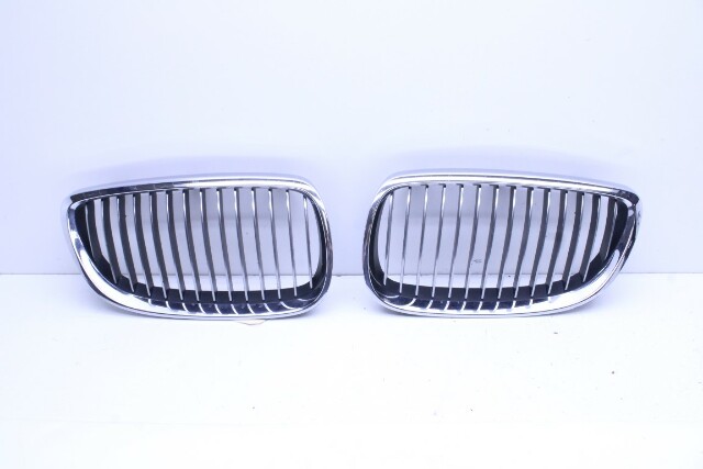 2009 BMW 328xi Hood Grill Left Right Pair Chrome 51137157277 OEM