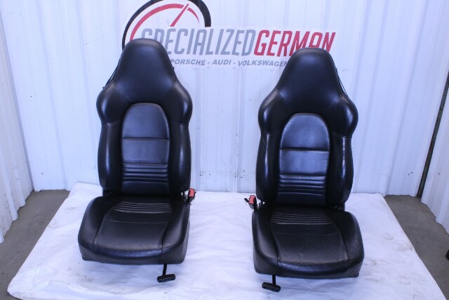 1999-2004 Porsche 911 Boxster Sport Seat Seats Pair Front Black NOTE OEM