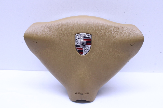 2000-2004 Porsche 911 Boxster 3 Spoke Steering Wheel Airbag Beige OEM