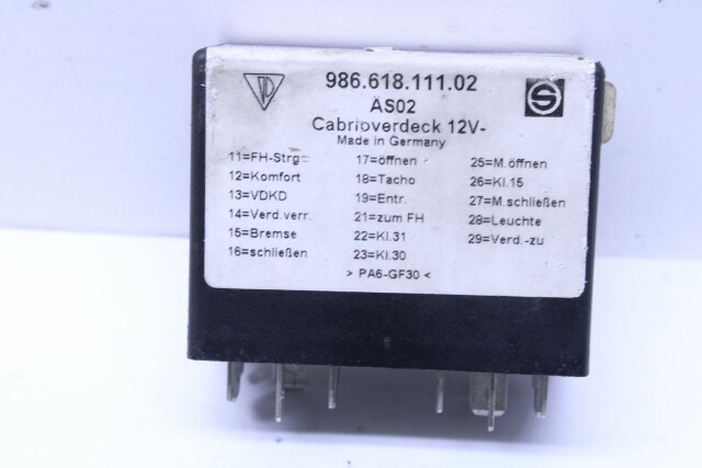 1997-1999 Porsche Boxster Convertible Top Relay OEM