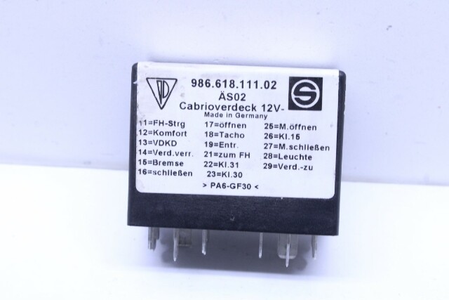 1997-1999 Porsche Boxster Convertible Top Relay OEM