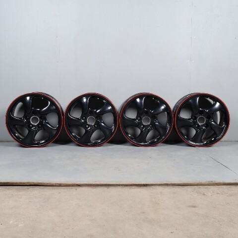 2000-2002 Porsche Boxster 17 X 7 / 17 x 8.5 Wheel Rim Set Black OEM Used